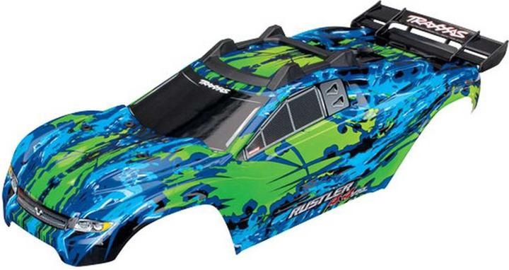 Produktbild Traxxas Karosserie Rustler 4X4 VXL grün +Decals mit Karosseriehalterung