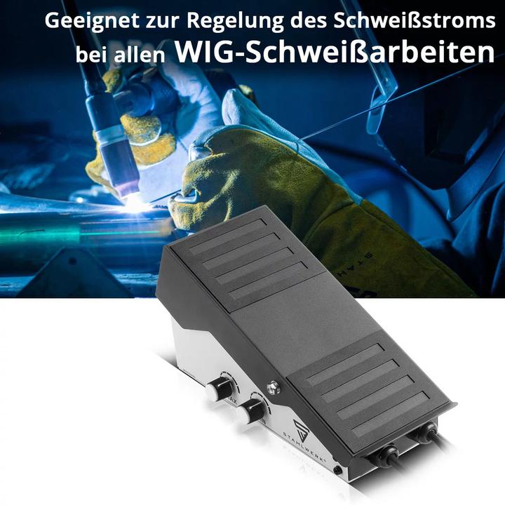 Actual product image Stahlwerk TIG foot pedal AC/DC TIG 200 Pulse Pro and AC/DC TIG 200 Pulse Pro Digital