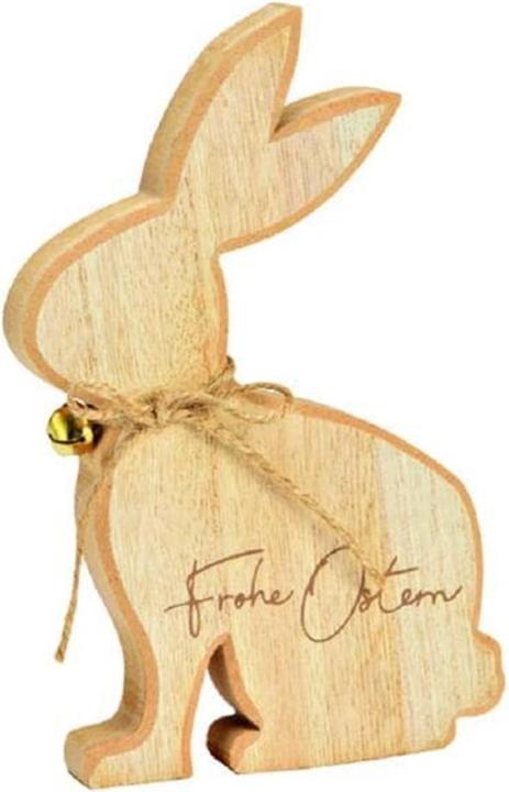 Produktbild G. Wurm Aufsteller Hase, Frohe Ostern, aus Holz natur (B/H/T) 12x20x2cm (12 x, 12 x 20 x 2 cm)