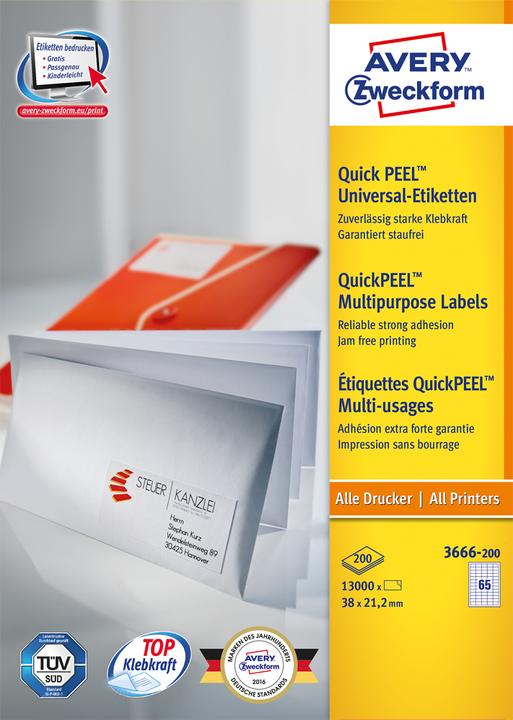 Actual product image Avery Universal labels