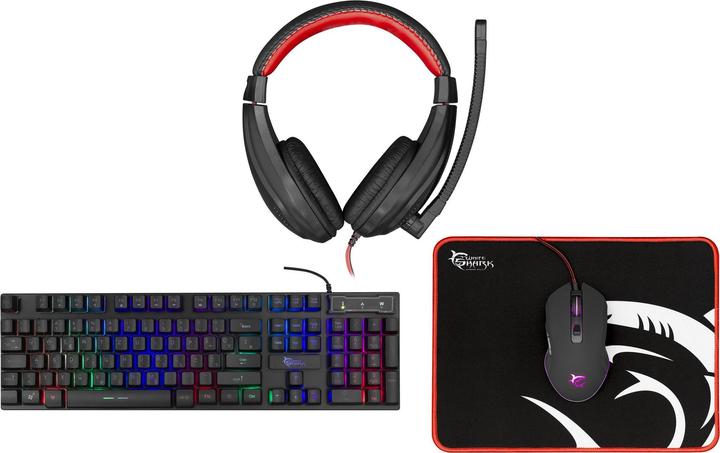 Actual product image White Shark Gaming keyboard with mouse and headphones Comanche 3, With backlight, US layout (US, Cable)