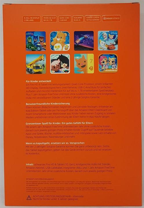 Actual product image Amazon Fire HD 8 Kids Edition tablet, 20.32 cm (8 inch) display, 32 GB, purple child-sized case with... (WLAN only, 8", 32 GB, Violet)