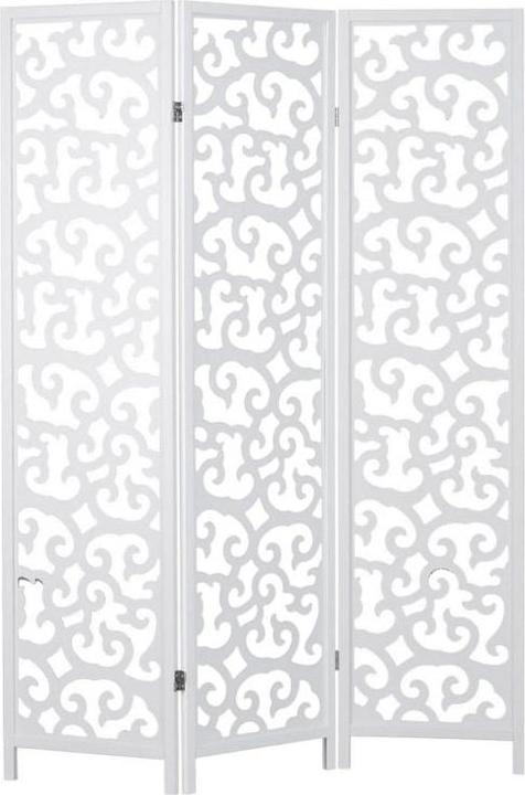 Produktbild Greendeco 3 fach Paravent Raumteiler Holz Trennwand spanische Wand Sichtschutz Weiss