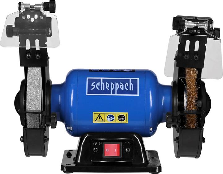 Actual product image Scheppach SM150LB Ponceuse double avec brosse - 230-240V 50Hz 400W - 150mm (Bench grinder, 400 W)