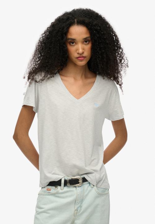 Immagine prodotto Superdry Strukturiertes T-Shirt mit V-Ausschnitt und Stickerei (6)