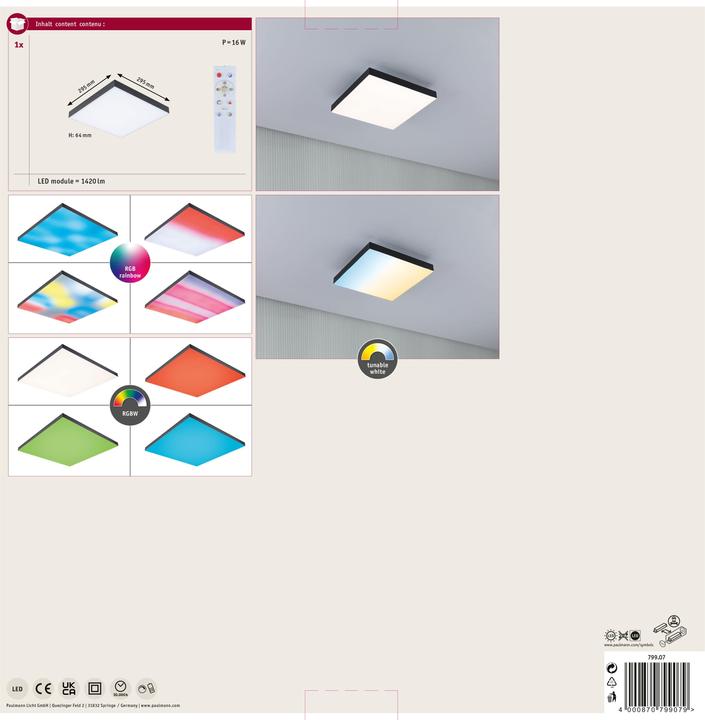 Actual product image Paulmann Panel Verlora Rainbow (1140 lm)