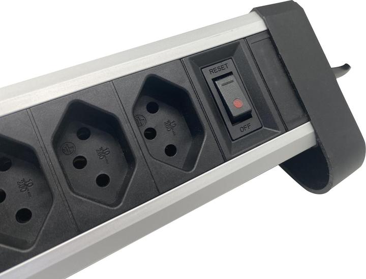 Actual product image Schönenberger ALU table socket strip (7 x, Type 13, 2 m)