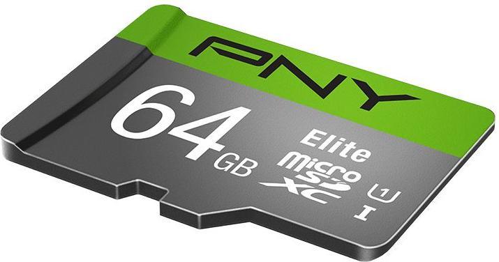 Actual product image PNY microSDXC Card Elite UHS-I U1 64 GB (64 GB, SDXC, U1, UHS-I)