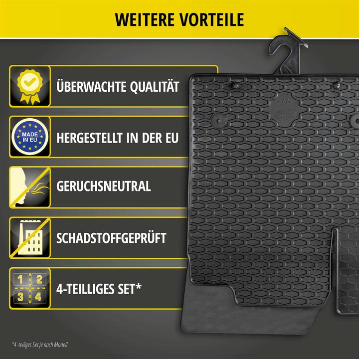 Produktbild Walser Gummimatten passend für Hyundai i10 (AC3 AI3), 2005-2012, Fumatten Automatten (2 Vordermatten + 2 Rückmatten)