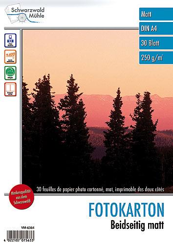 Produktbild Schwarzwald Mühle 30 Bl. Foto-Karton "Matt" beidseitig A4 (250 g/m², A4, 30 x)