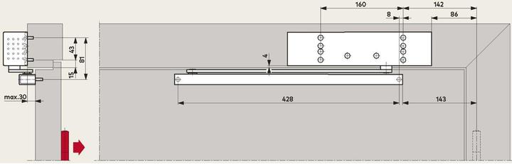 Produktbild Dormakaba Gleitschienen-Türschliesser TS 92 Basic (Zimmertür, Indoor)