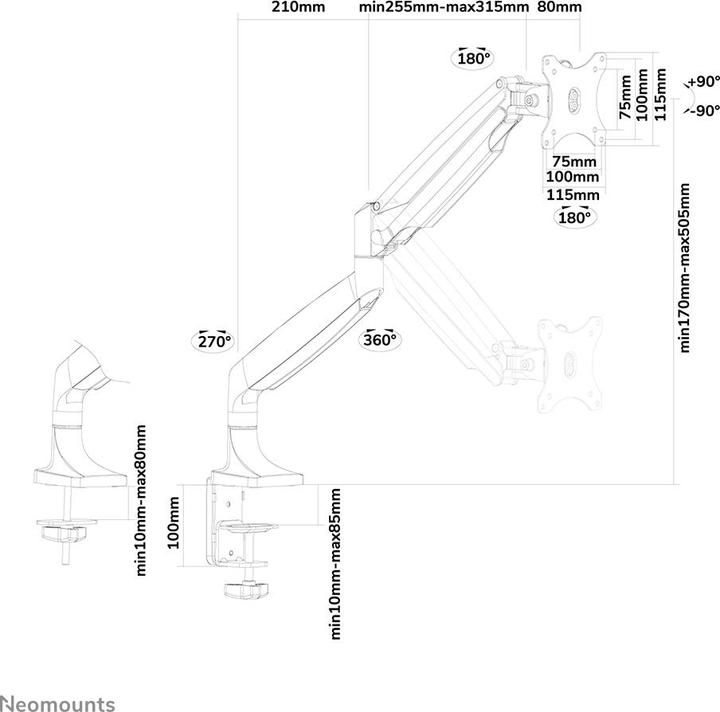 Produktbild Neomounts FlachbildschirmTischhalterung (Tisch, 32")
