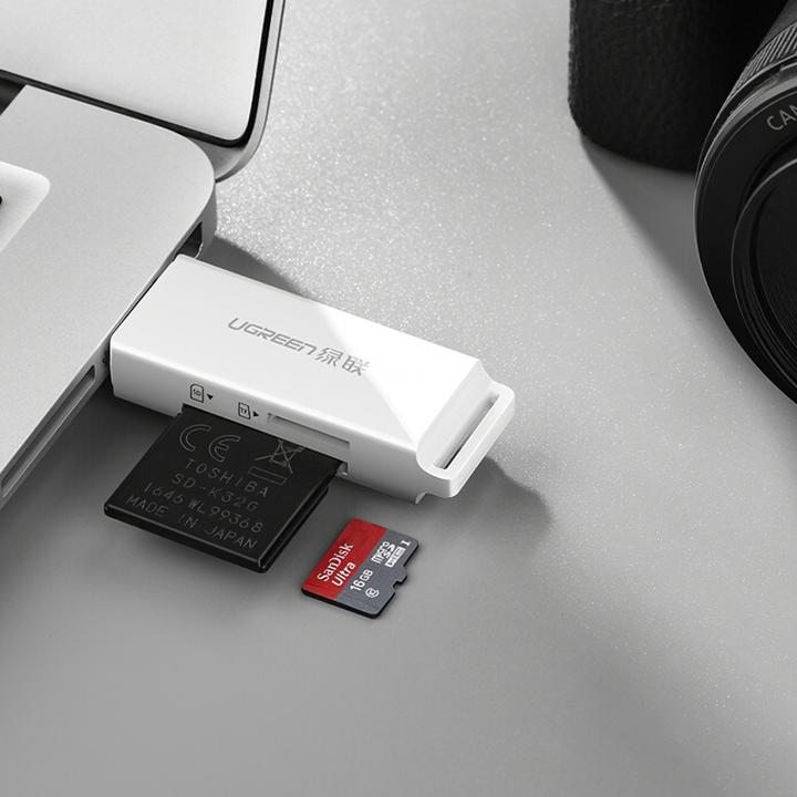 Image du produit Ugreen CM104 Lecteur de cartes mémoire SD/microSD USB 3.0 (blanc) (USB 3.0)