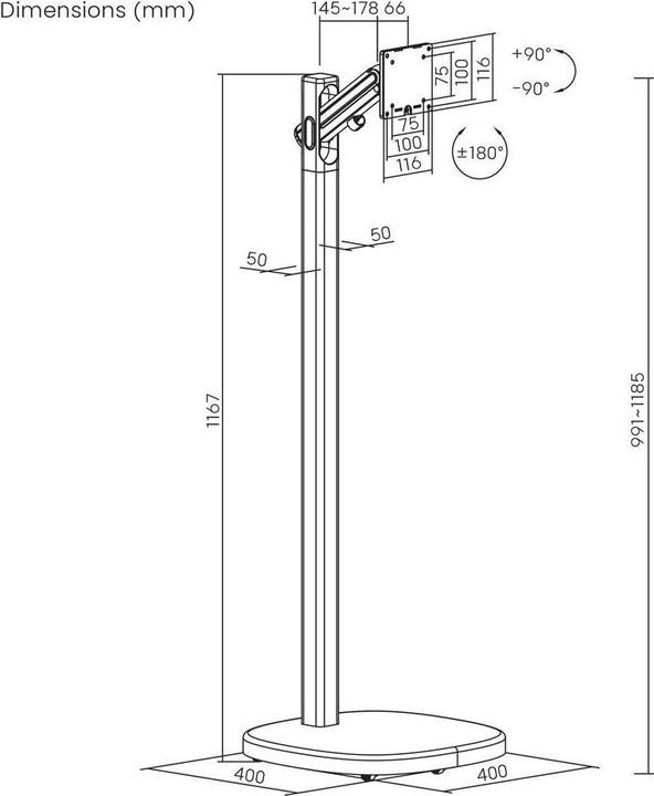 Produktbild SpeaKa Professional SP-TVS-700 TV-Standfuss Neigbar 43,2 cm (17") - 88,9 cm (35") (35", 10 kg)
