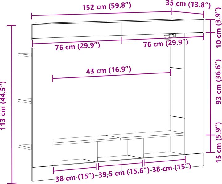 Produktbild VidaXL Schwarzer Eichen-TV-Ständer