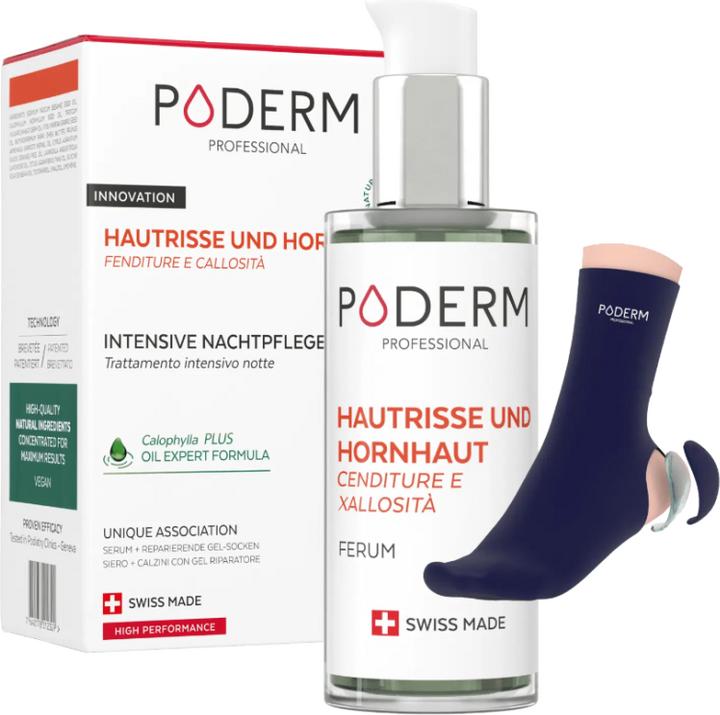 Poderm Serum Hautrisse und Hornhaut + 1 Paar Gelsocken (Hornhautentferner, 710.03 ml)