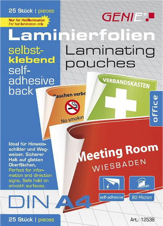 Produktbild Genie Laminiertaschen 4. (A4, 25 Stück, 2000 µm)