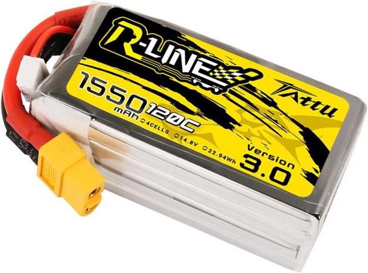 Produktbild Tattu RC-Akku LiPo 1550 mAh 14.8 V 120C R-Line V3.0 (14.80 V, 1550 mAh)