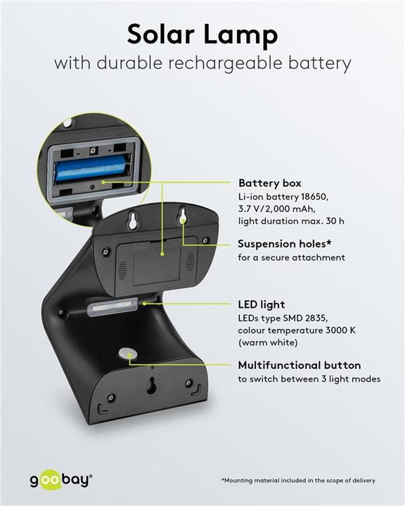 Actual product image Goobay LED Solar (400 lm, IP65)