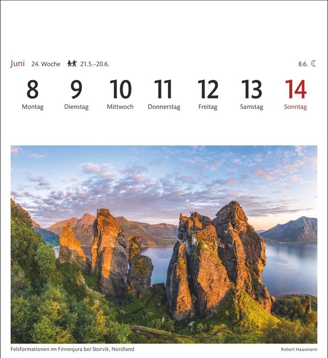 Produktbild Harenberg Norwegen Sehnsuchtskalender 2026 - Wochenkalender mit 53 Postkarten (Deutsch)