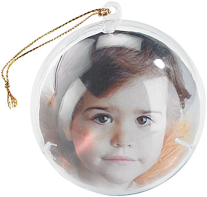 Actual product image Your Design Set of 4 transparent Christmas tree ball for your photos (4 -part)