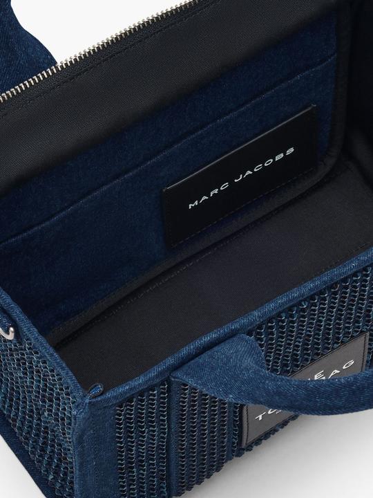Actual product image Marc Jacobs borsa the small tote in denim with critical application
