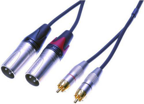 Actual product image Contrik Stereo cable RCA to 2 x XLR male (3 m, Cinch)