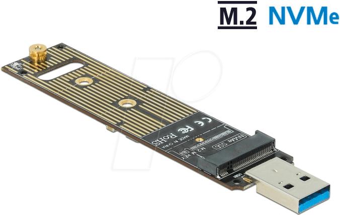 Produktbild Delock Konverter für M.2 NVMe PCIe SSD mit USB 3.1 Gen 2