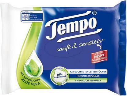Produktbild Tempo Feuchttücher sanft&sensitiv Aloe Vera (42 Stück)
