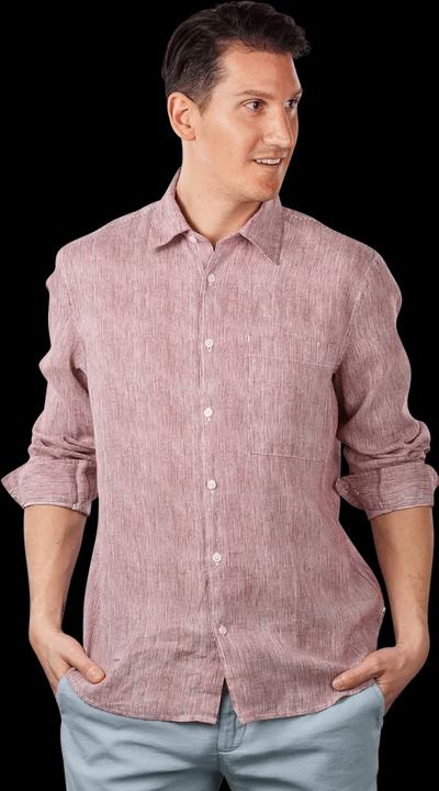 Marc O'Polo Kent Collar Shirt Regular Fit Multi/Tall Poppy