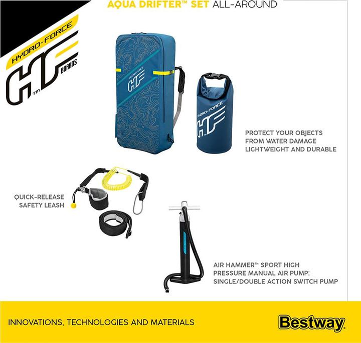 Produktbild Bestway HF SUP Aqua Drifter Set 335x84x15cm (335 cm, 1 Pers.)