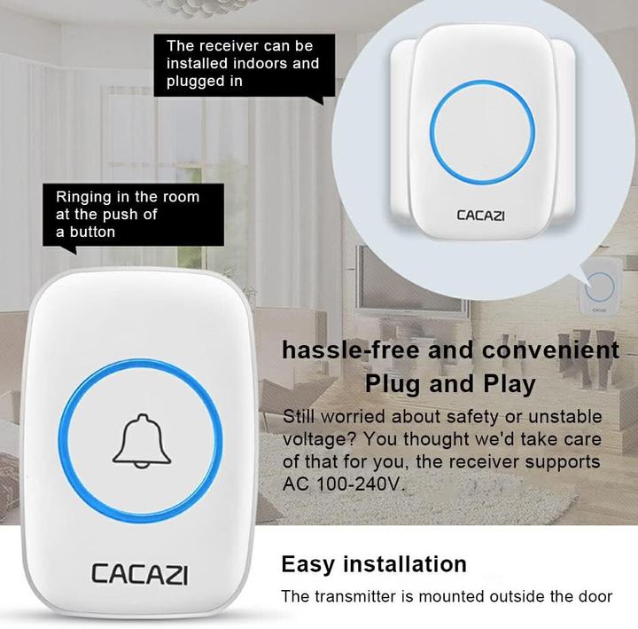 Image du produit Cbx Sonnette de porte sans fil 300M Blanc