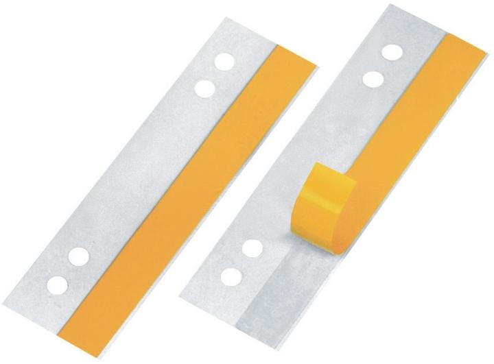 Produktbild Veloflex Heftstreifen Heftfix®, selbstklebend transparent, Länge: 105 mm, Lochabstand: 60 und 80 mm, 10 Stück