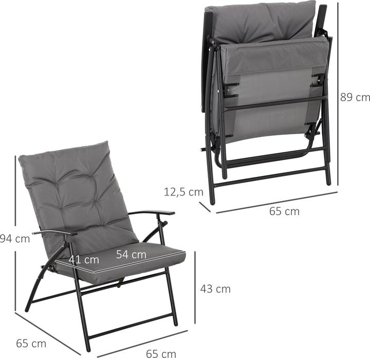 Immagine prodotto Outsunny Campingstuhl Metall, Polyester Grau