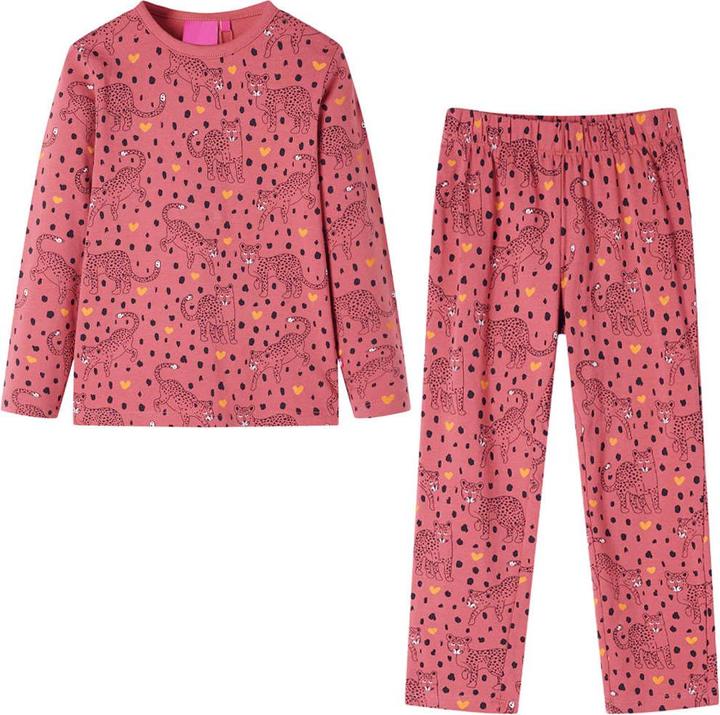 VidaXL Kinderpyjama mit Langen Ärmeln Altrosa 116,Material: 95 (116)