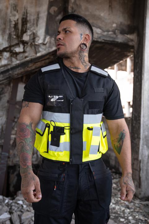 Image du produit Korntex Gilet tactique "Bonn" - jaune/noir - M/XL (M/L)