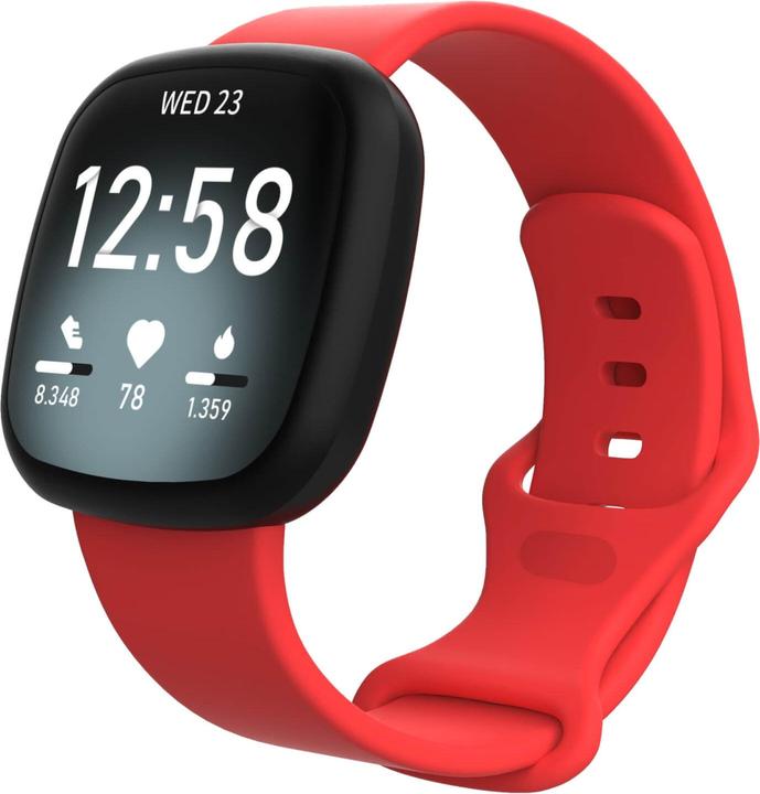 Image du produit Cover-Discount Fitbit Versa 4 / Sense 2 - Bracelet de remplacement en silicone rouge (Silicone)