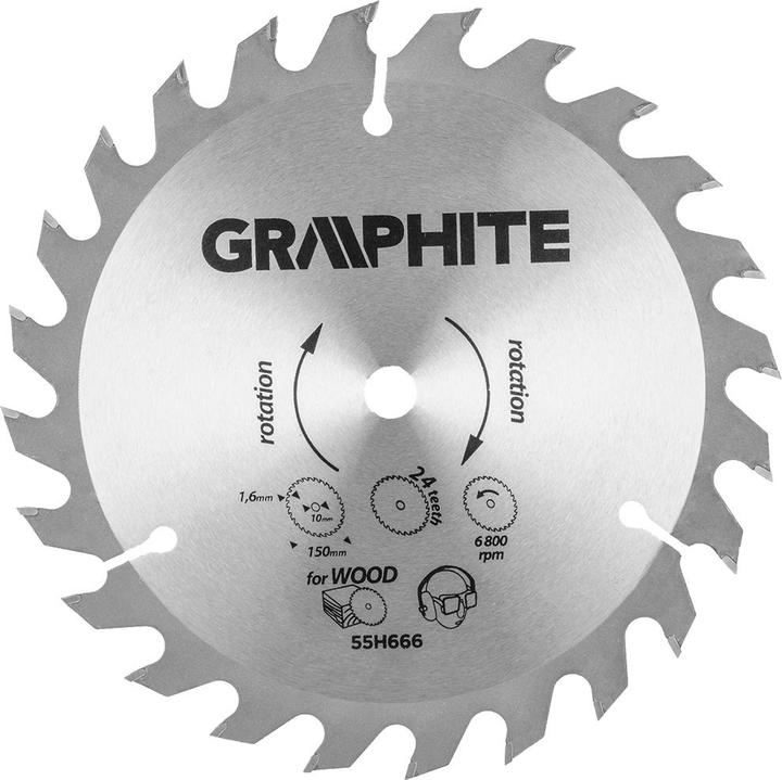 Produktbild Graphite „Tarcza do pilarki“ (Kreissägeblätter mit HM-Spitzen 150x10 mm, 1,6 mm, 24 Zähne, Energy+)