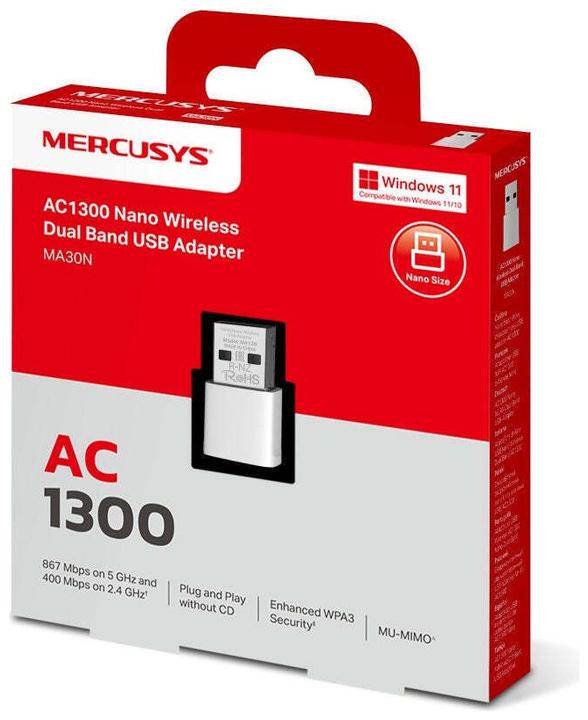 Produktbild Mercusys MA30N AC1200 Nano WiFi USB Adapter (USB)