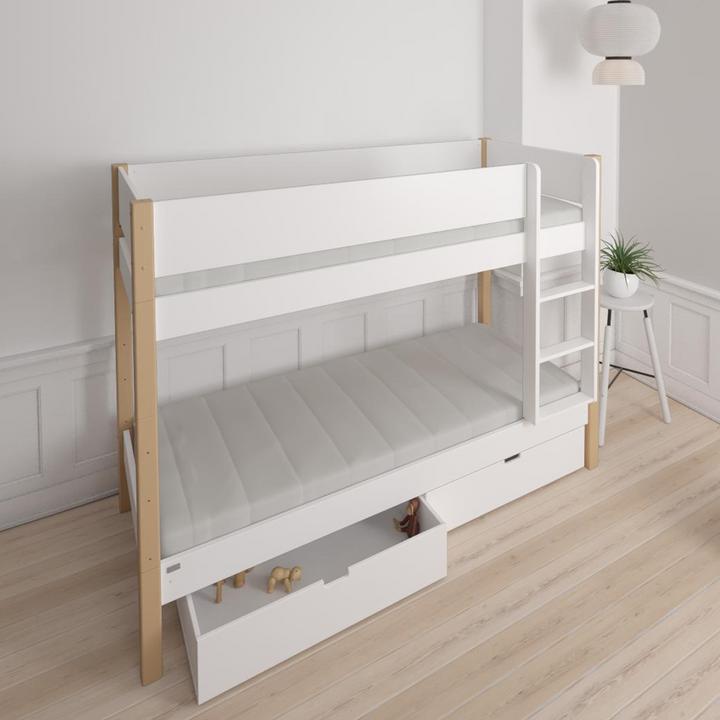 Produktbild Manis-h Manis h Etagenbett HODER mit Lattenrost 159x210x104 Snow white mit Schubladen