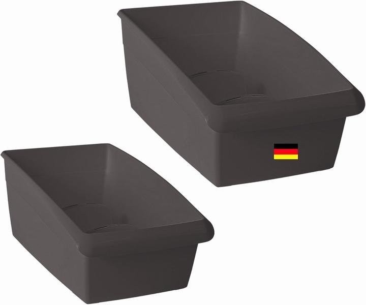 Produktbild Novaliv Medikamenten Organizer Set Hausapotheke - 25 x 12 cm und 25 x 16 cm ANTHRAZIT GRAU - Medikam