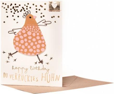 Actual product image Good Old Friends Crazy Chicken Karte "Happy Birthday du verrücktes Huhn" von