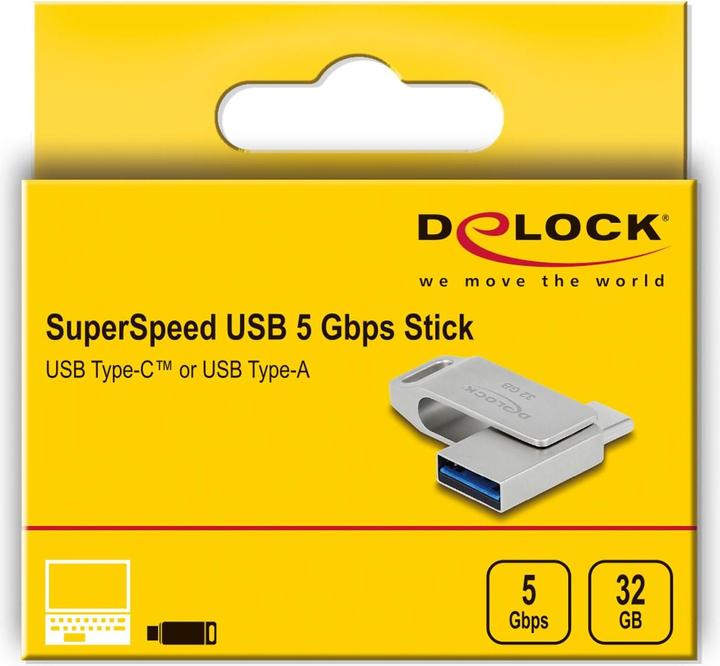 Produktbild Delock USB-Flash-Laufwerk (32 GB, USB-A, USB-C)