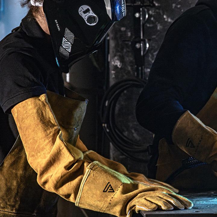 Produktbild Stahlwerk Schweisser Armschutz Spritzschutz Armschoner Schweisser Ärmel Echtleder (One Size)