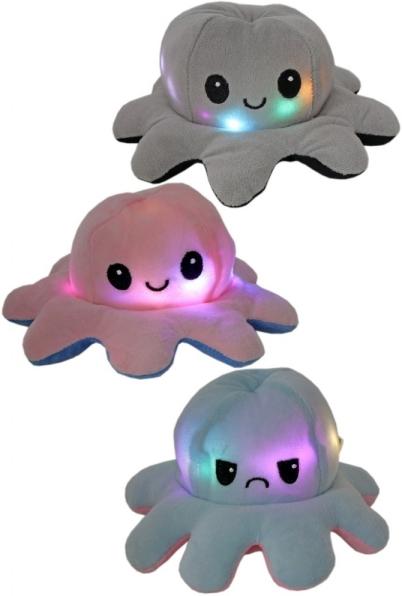 Actual product image Fun trading 1 Octopus - Reversible plush - 20cm-with light (20 cm)