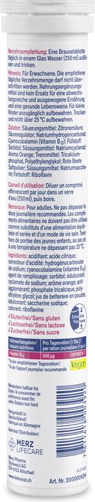 Nutritional values and ingredients Tetesept Vitamin B12 (17 Piece, Effervescent tablet, 129 g)