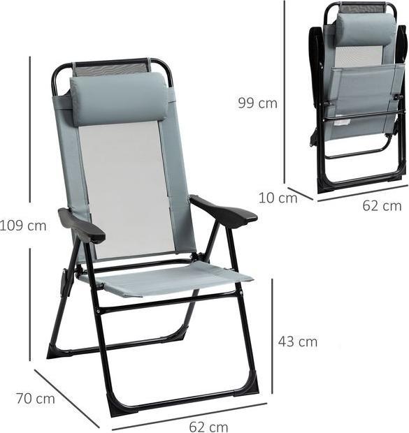 Produktbild Swisshandel24 2er-Set Klappstuhl klappbarer Gartenstuhl mit verstellbarer Rückenlehne Armlehne Campingstuhl für Ga