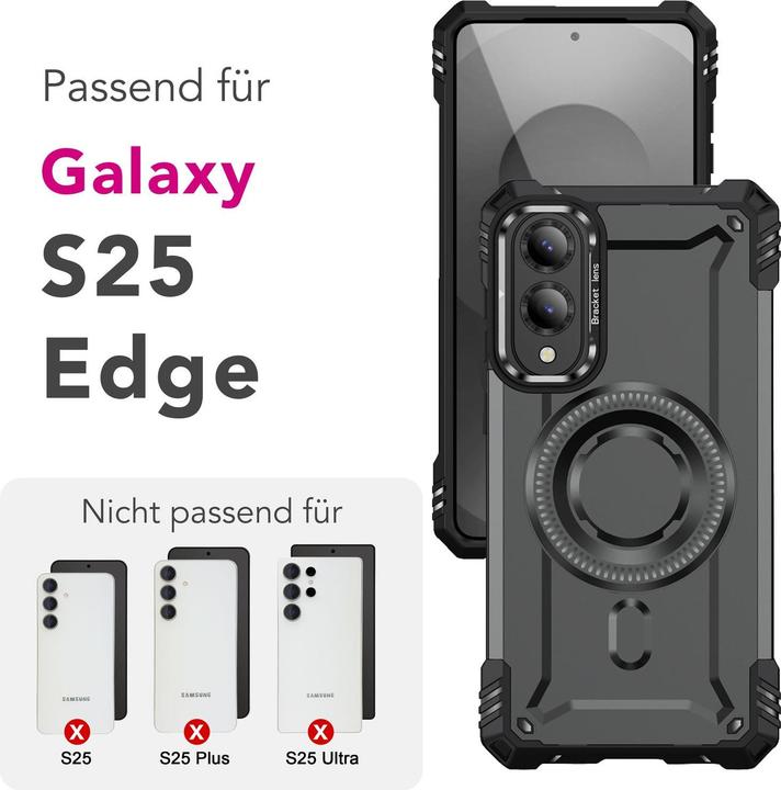Image du produit Nalia Granite - Schlagfeste Panzer Hülle mit MagSafe & Kamera Standfuss - Military Cover (Samsung Galaxy S25 Edge)