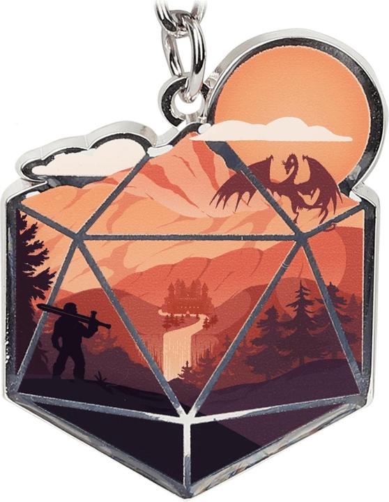 Actual product image Glass Staff Schlüsselanhänger The d20 Hero Orange