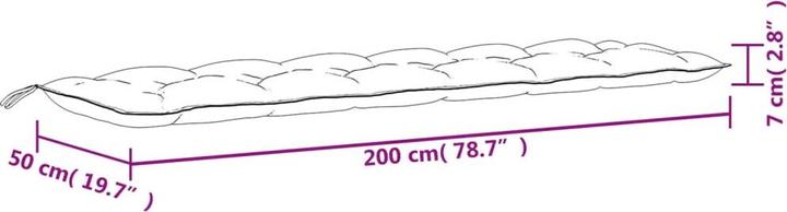 Actual product image VidaXL Garden bench cushion O x ford fabric (200 x 50 x 7 cm)
